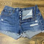 Levi's 501 Denim Cut Off Jean Shorts Women's 31 Raw Hem Button Fly Distressed Photo 0