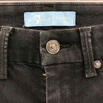 7 For All Mankind The High Waist Ankle Skinny With Faux Pockets in Black Coated Photo 4