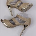 Fioni  Gold Zip Up Peeptoe Stiletto Heels-8 Photo 3