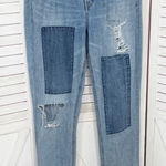 American Eagle  Vintage High Rise Slim Distressed Patch Straight Leg Jeans 10 Photo 0