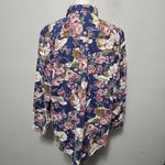 Route 66 Vintage Blue Floral Brushed Cotton Button Down Size Large Photo 3