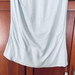 OGL Midi Skirt Ruched Sides Elastic Waist Light Blue Size Medium Photo 3