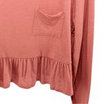 Emory park NEW  Blush Pink Long‎ Sleeve Ruffle Hem Flirty Comfy Top Size L Photo 5