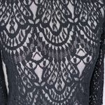 ZARA  Black Long Sleeve Lace Overlay Casual Cocktail Snug Fit Top S NWT Photo 4