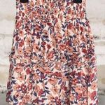 Kendall + Kylie ’s Orange Multicolor Floral Wide Elastic Waist Full Short Skirt L Photo 0