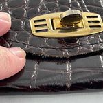 Vintage RINTR leather croc embossed leather envelope shoulder bag. Brown Photo 2