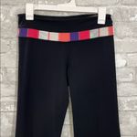 Lululemon  athletica Black Groove Leggings with Multicolor Waistband Photo 1