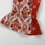 Sundance Mixed Print Filigree Orange Lavender Button Up Boho Print Blouse Size M Size M Photo 6