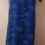 Soft Surroundings  Blue Palm Print Shirt Photo 0