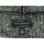 Lucky Brand Plaid Open Front Cardigan Sweater Women's Medium Black White Gray Photo 6