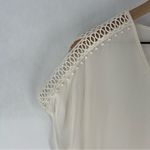 Loft  Size M Petite Lacy Mixed Media Tee High Low Dolman Split Sleeve Lightweight Photo 2