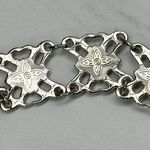 Ornate Silver Tone Flower Chain Belt Double Hook Decorative One Size ✨ Photo 8