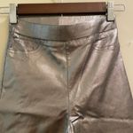 OoberSwank High Waisted Metallic Moto Leggings Pleated Panel Women XS New NWOT Silver Photo 2