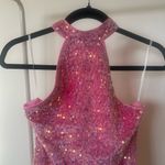 SheIn Pink Sequin Halter Neck Bodycon Dress Photo 2