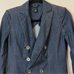White House | Black Market  Chambray Denim Trophy Blazer Jacket Size 00 Photo 6