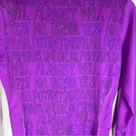 Title Nine Paradigm 1/4 Zip Long Sleeve Pullover Top Purple Med Graphic Writing Photo 7