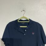 J.Crew  Navy Cropped Pique Oversized Polo Shirt Sz L Photo 2