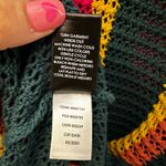 Torrid  Open Stich Pullover Striped Sweater Green Pink Yellow Fringe Hem Size 2 Photo 6