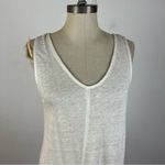 Sundance  White V Neck Linen Tank Top Photo 2