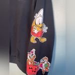 Disney  Japan 2022 Halloween Mickey Donald Goofy Pumpkin Black Sweatshirt Sz S Photo 2