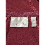 Athleta  Burgundy Ruched Athletic Jacket Hoodie Thumbholes Zip Pockets Women's M Photo 4