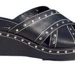 Donald Pliner Black Leather Platform Shoe Stitch Nail Head Embellished NWT $245 Size 5.5 Photo 1
