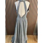 Silver ball gown silver sparkly long with cut out size 4 prom or fancy dinner Gray Photo 3