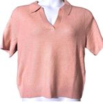 Lucky Brand  XL Cloud Soft Pink Knit Polo Shirt Short Sleeve V Neck Sweater Photo 1