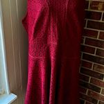 Charter Club Burgundy Lace Midi Dress Crochet Lace Flowers Boho Chic Witchy Vibe Photo 0