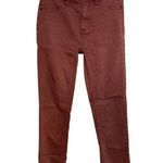 Free People  Burgundy Maroon Mid Rise Skinny Denim Jeans Pants Photo 0