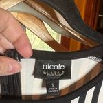 Nicole by Nicole Miller Black & White Stripe Floral Scuba Dress Size Small Photo 2