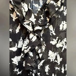 HD in Paris Anthropologie  Ruffled Picea Blouse Black White Pastoral Print Size 4 Photo 2