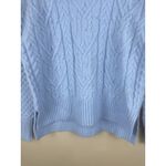 Nordstrom Cable Knit Mock Neck Light Blue Sweater Womens Size XS Photo 2