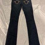 True Religion  Dark Wash Flare Jeans with Rainbow Details Photo 1