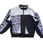 Vtg Etirel Ski Track Windbreaker Jacket Womens M Nylon Aztec Geometric 80s Size M Photo 0