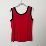 Misook [Exclusively ] Red Black Piped Thick Strap Scoop Neck Shell Tank Sz Medium Photo 1