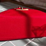 NWOT Red Chinese Qi Pao Dress Shirt Style Small Handbag Embroidery Button Up Photo 5