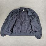 Open Edit Grey Ruched Sleeve Bomber Jacket Full Zip Collared Casual Womens XS Photo 8