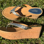 Coach Jorgina Tan and Silver Wedge Sandals Size 10 Photo 0