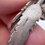 Vintage Sterling Silver Rhinestone Earrings & Pendant Set Open Work Leaf Photo 5