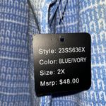 Brand New Blue and White Pearl Button Sweater Size 2X Photo 3