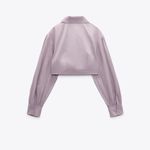 ZARA NWT  VOLUMINOUS POPLIN SHIRT TOP BLOGGERS FAV LILAC LARGE Photo 5