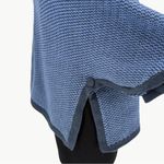 Vintage 80s Handmade Baby Alpaca Knit Cape Poncho Funnel Neck | Sz Medium | Blue Photo 8