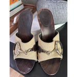 Gucci Sand Tess D. Gomma High Heel Slides Lifford Beige Womens Size 6 Photo 3