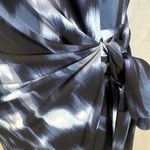 Mary Kay long sleeve shades of blue night sky side tie ruched sheath dress small Photo 3