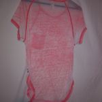 Seven7  M Coral Red Thin Embellished Top Photo 3