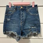 Free People Women’s CRVY Vintage Frayed Hem High Rise Shorts Lolita Blue Photo 1