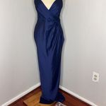 BHLDN NWT Freya Satin Charmeuse Navy Dress Size 4 Photo 4