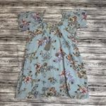 Bailey blue  Women's Floral Shift Dress Tassel Necklace M Med Medium Blue Sheer Photo 12