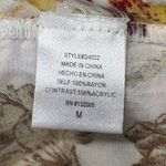 Entro  Women's Floral Print Mini Dress‎ Crochet Knit Long Sleeve Cream Boho M Photo 7